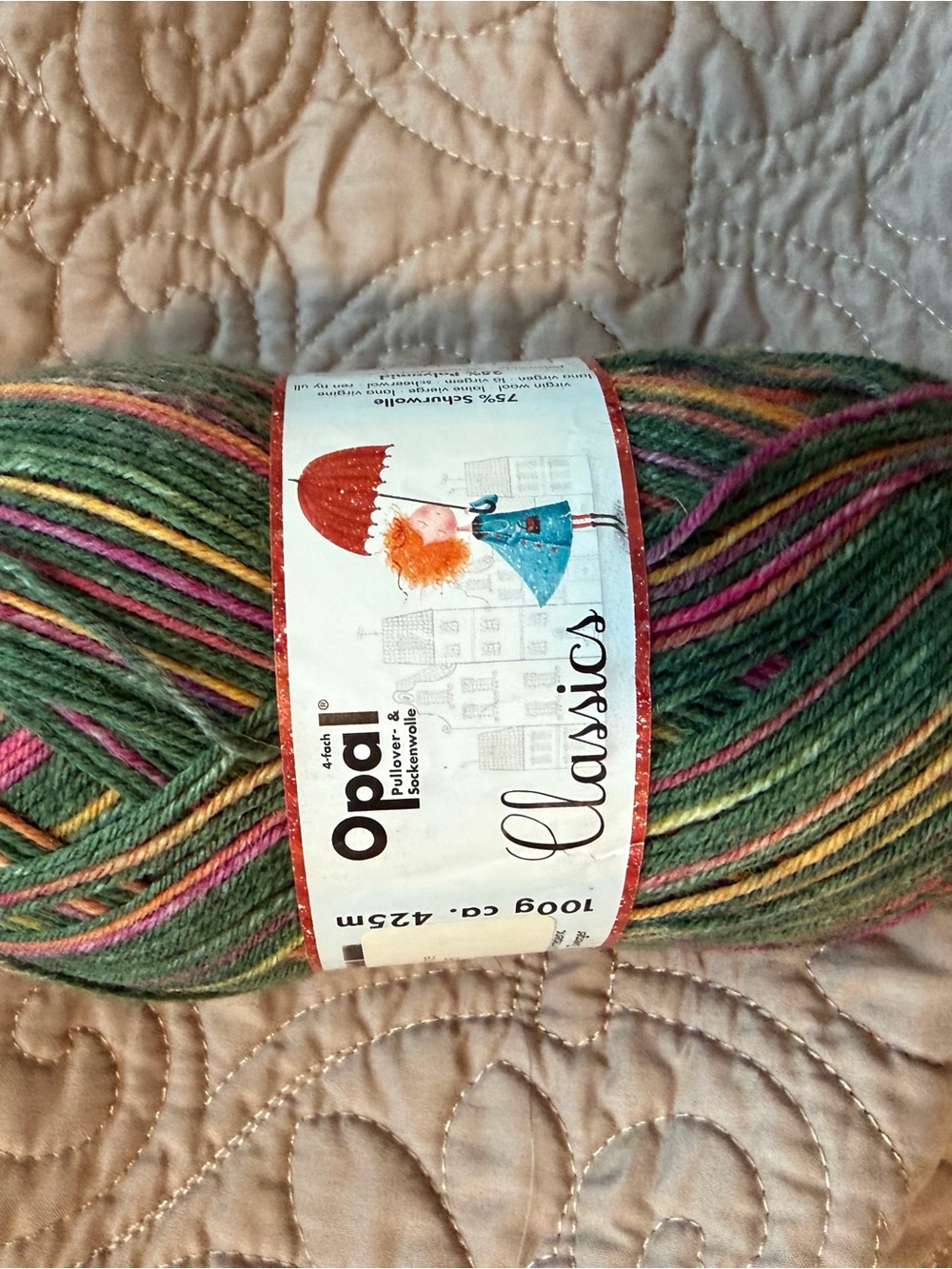 Classics Multicolor Wool Blend Yarn - Green/Pink/Yellow